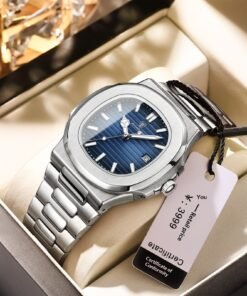 New Swiss Men’s Quartz Watch – Waterproof, Ultra-Thin Design with Calendar Function