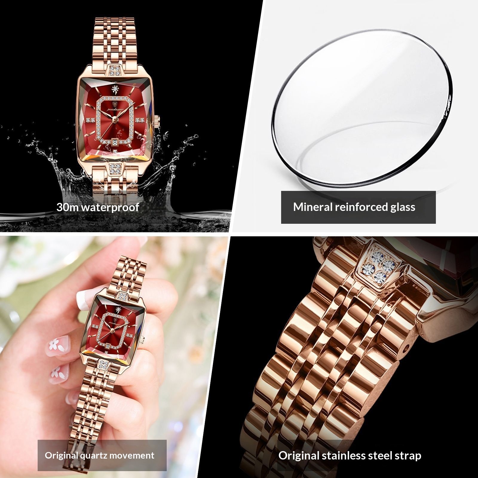 Swiss Brand Luxury Women’s Square Watch – Waterproof, Fashionable New Release - Image 5