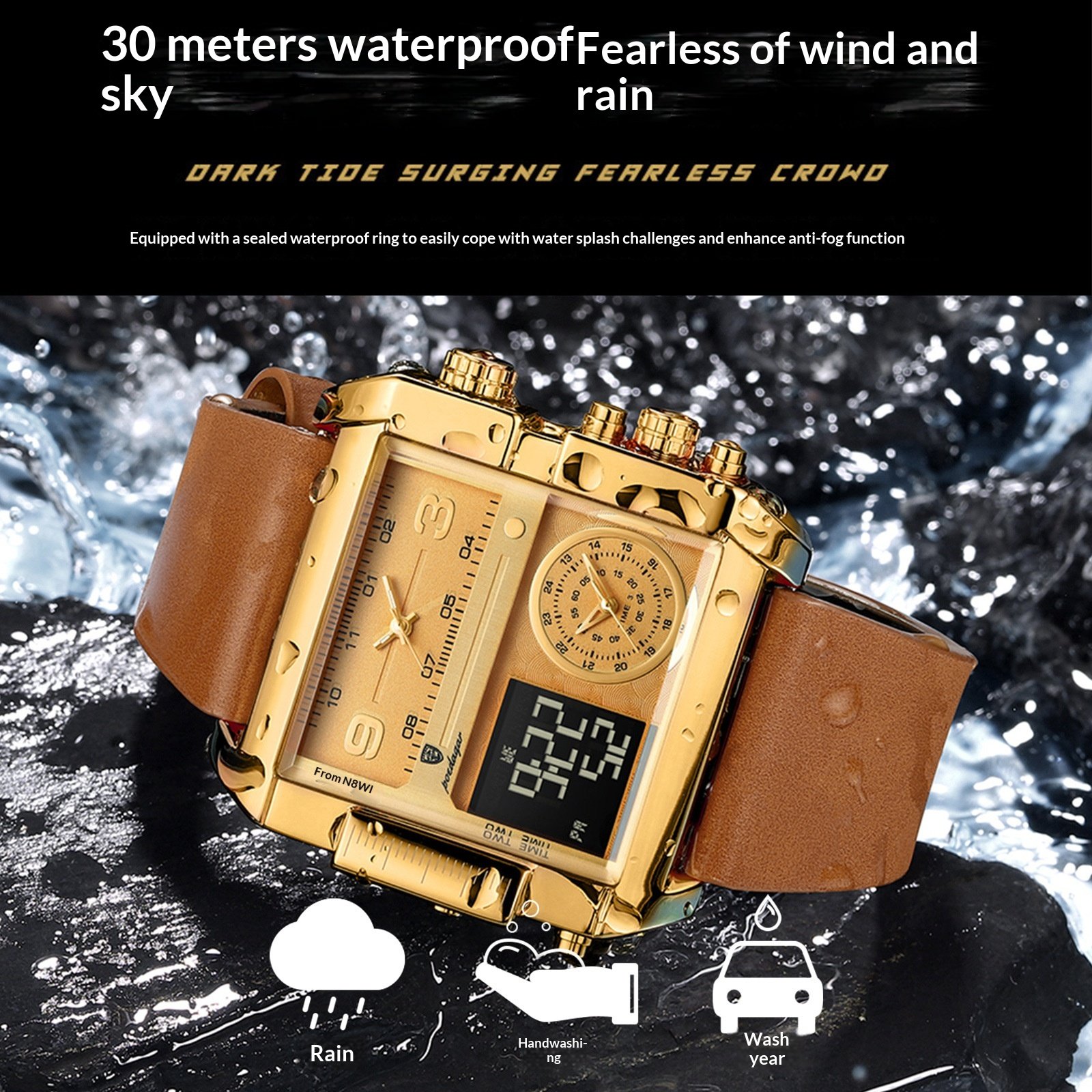 New Swiss Brand Men’s Digital & Analog Quartz Watch - Image 3