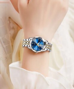 OLEVS Elegant Fashion Women's Watches Luxury Brand Original Quartz Watch for Ladies Waterproof Stainless Steel Luminous Date