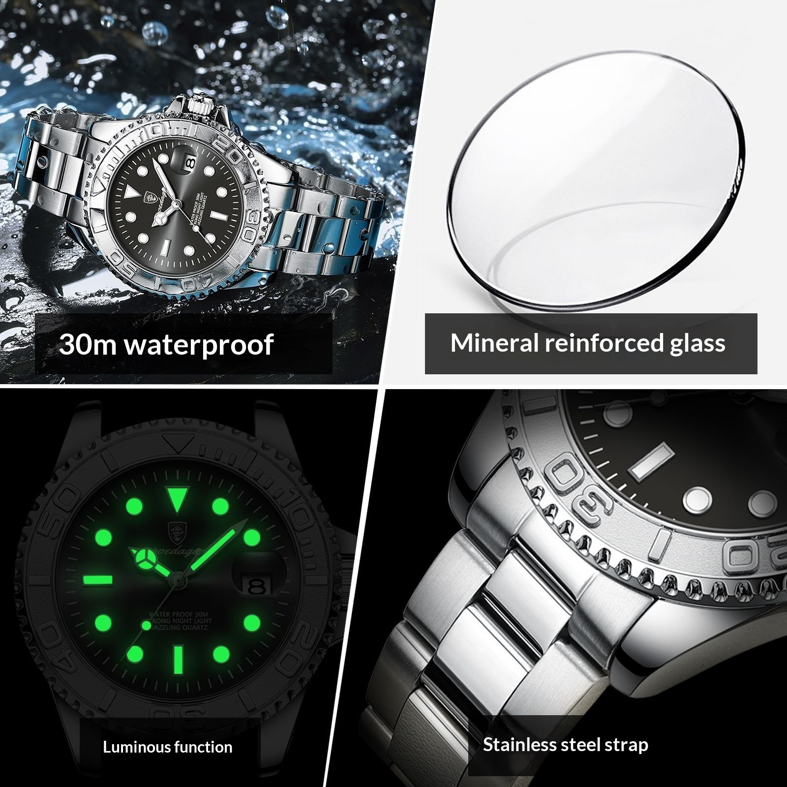 New Swiss Brand Men’s Waterproof Luminous Quartz Timepiece - Image 3