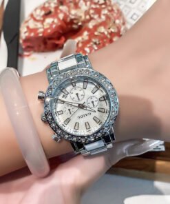 Alternative view of New fashionable ladies' watch with diamond-studded calendar, water-resistant, luminous mother-of-pearl quartz ladies' watch