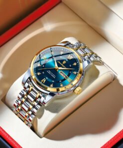 New Swiss Men’s Waterproof Quartz Watch – Dual Calendar, Luminous Dial, & Precision Timekeeping