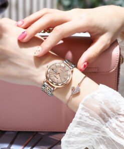 New Swiss Women’s Waterproof Quartz Watch – Dual Calendar & Luminous Dial