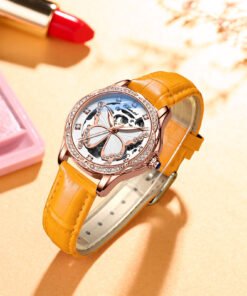 Fashion Orange Butterfly Dial Women’s Watch