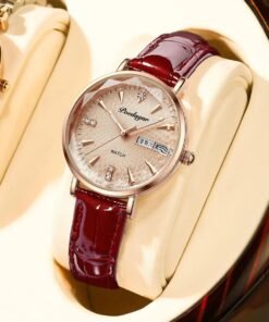 Waterproof Luminous Women’s Quartz Watch – Korean Style, Dual Calendar, Student Favorite