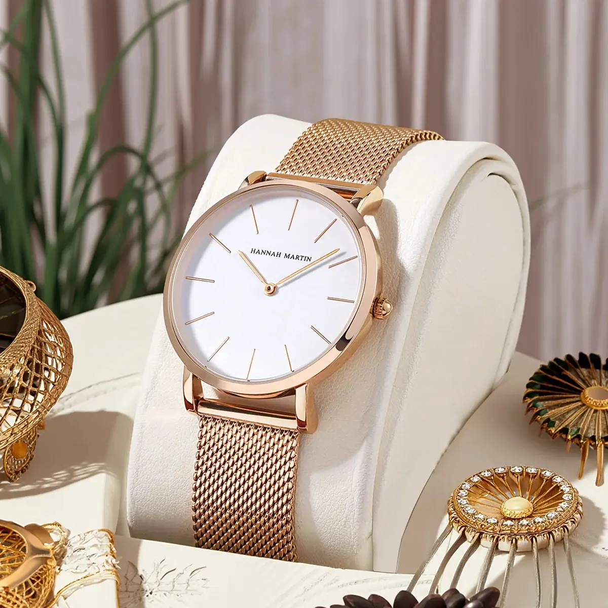 Women Watch Top Brand Japan Quartz Movement 36mm Rose Gold Waterproof - Image 2