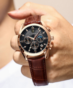 New BODA QIA Waterproof Luminous Men’s Watch – Trendy Korean Student Calendar Edition