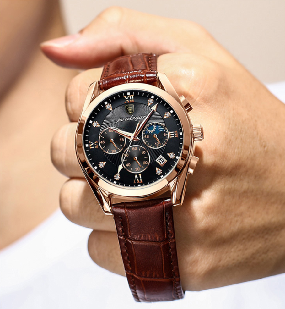 New BODA QIA Waterproof Luminous Men’s Watch – Trendy Korean Student Calendar Edition