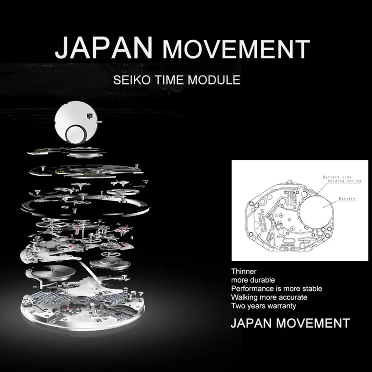 Women Watch Top Brand Japan Quartz Movement 36mm Rose Gold Waterproof - Image 4