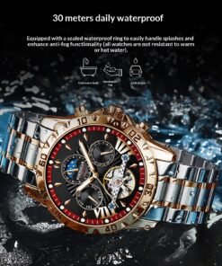 Alternative view of New Swiss Automatic Men’s Watch – Waterproof & Luminous Mechanical Timepiece